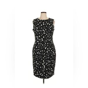 Calvin Klein Black and White Dot Midi Dress